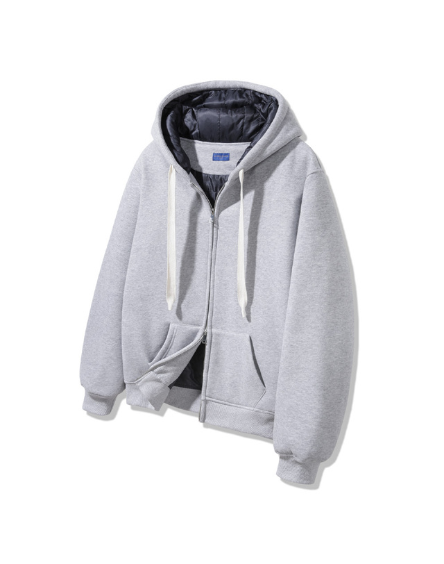 앨빈클로 [누빔][DELUXE] 앨빈클로 퀄티드 인사이드 패딩 무지 후드집업 DLX3107 (4 COLOR) 착용컷