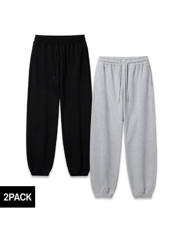 [기모][2PACK] 앨빈클로 무지 조거 트레이닝 팬츠 2종 패키지