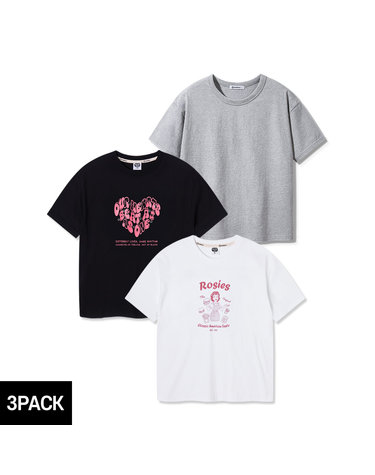 [3PACK] 크롭핏 반팔티 3종 패키지