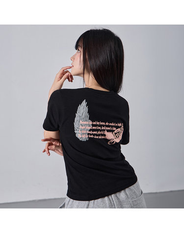 [우먼] 앨빈클로 ANGEL LETTER 세미크롭 반팔티 AST3705 (3COLOR)