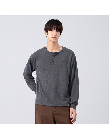 앨빈클로 골지 3버튼 헨리넥 긴팔티 AVT947 (4COLOR)