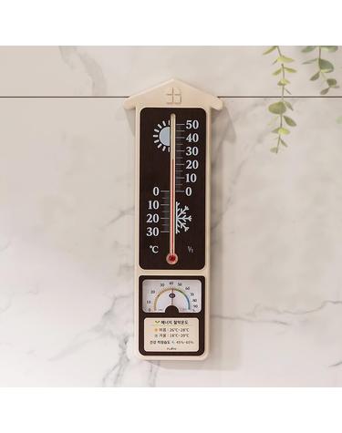 국산 플라이토 힐링홈 아날로그 온습도계 34cm
