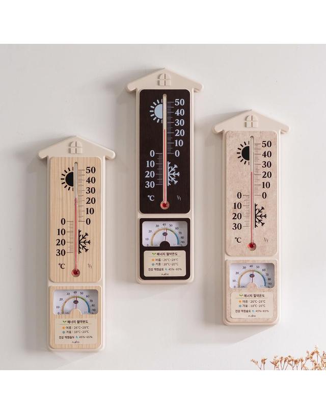 플라이토 국산 플라이토 힐링홈 아날로그 온습도계 34cm 착용컷