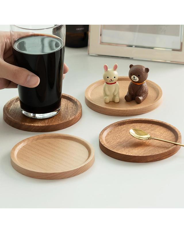 플라이토 플라이토 리얼우드 원형 컵받침 10.5cm 착용컷