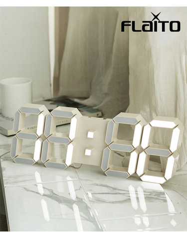 국산 플라이토 인테리어 LED 벽시계 38cm 크림화이트 / 포토사은품