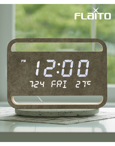 플라이토 우드 네이쳐 인테리어 LED 탁상 벽시계 23cm / 포토사은품