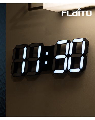 국산 플라이토 인테리어 LED 벽시계 38cm 블랙 / 포토사은품