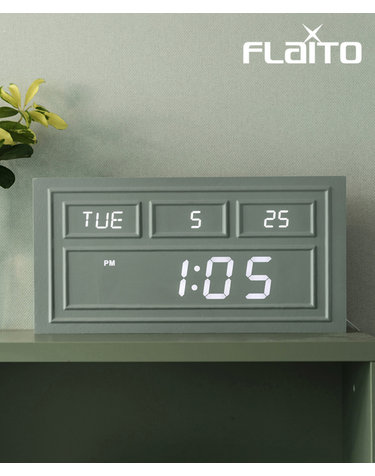플라이토 웨인스코팅 우드 인테리어 LED 벽시계 38cm / 포토사은품