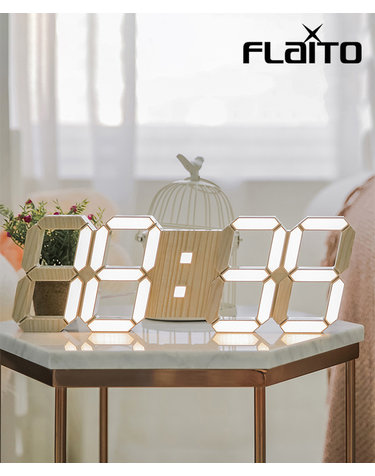 국산 플라이토 인테리어 LED 벽시계 38cm 우드 / 포토사은품