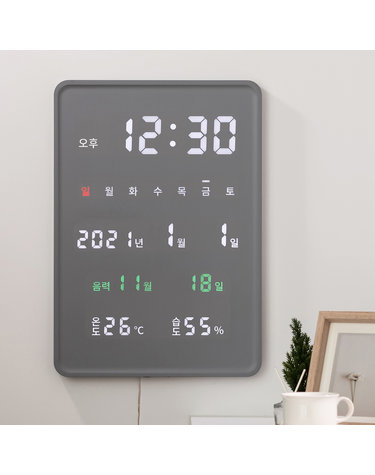 플라이토 멀티 우드 대형 인테리어 LED 벽시계 35cm / 포토사은품