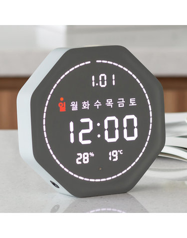 플라이토 와이파이 필링 폴리곤 인테리어 LED 탁상시계 18cm / 포토사은품