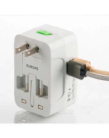 플라이토 해외 여행용 멀티 USB 2포트 아답터[전용파우치 포함]