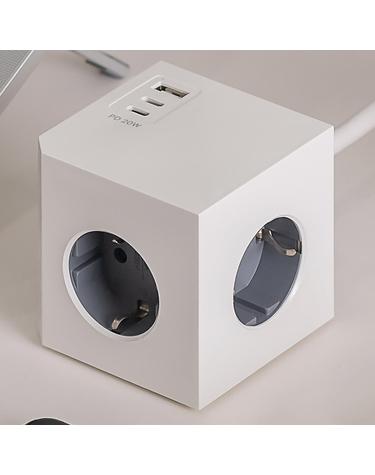 플라이토 블록 PD 20W 고용량 멀티탭 3구 C타입 2포트+USB 1포트