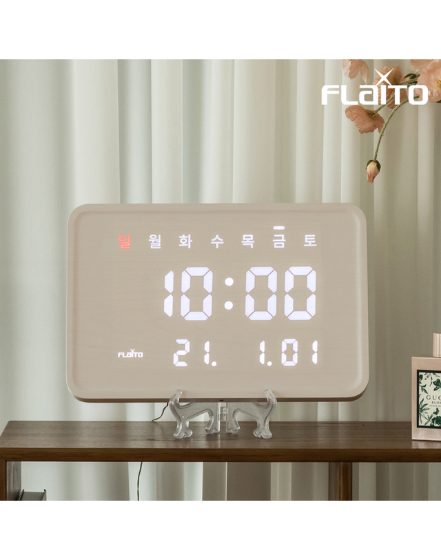 플라이토 플라이토 루이스 우드 인테리어 LED 벽시계 36cm / 포토사은품 착용컷