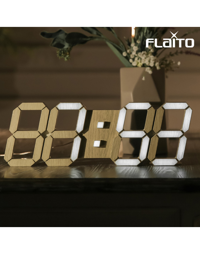 플라이토 국산 플라이토 인테리어 LED 벽시계 38cm 우드 / 포토사은품 착용컷
