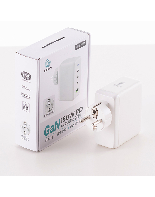 플라이토 플라이토 GaN 150W PD 초고속 멀티 충전기 4포트 접지형 착용컷