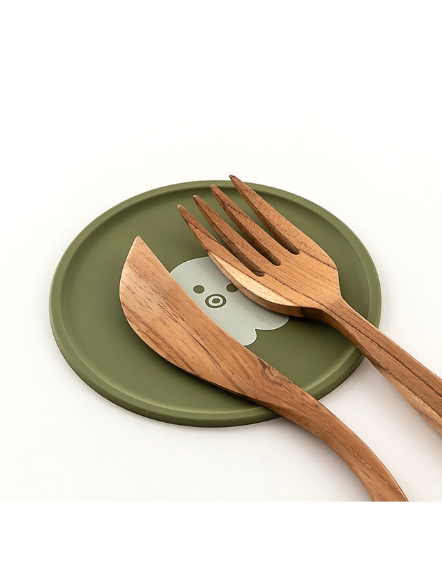 플라이토 국산 플라이토 실리콘 프린팅 라운드 컵받침 10.5cm 착용컷