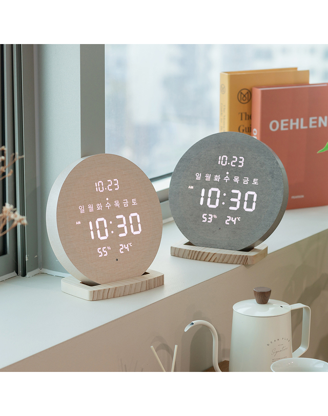 플라이토 플라이토 무선 루나 데이 온습도 LED 벽시계 19cm / 포토사은품 착용컷