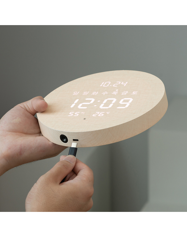 플라이토 플라이토 무선 루나 데이 온습도 LED 벽시계 19cm / 포토사은품 착용컷