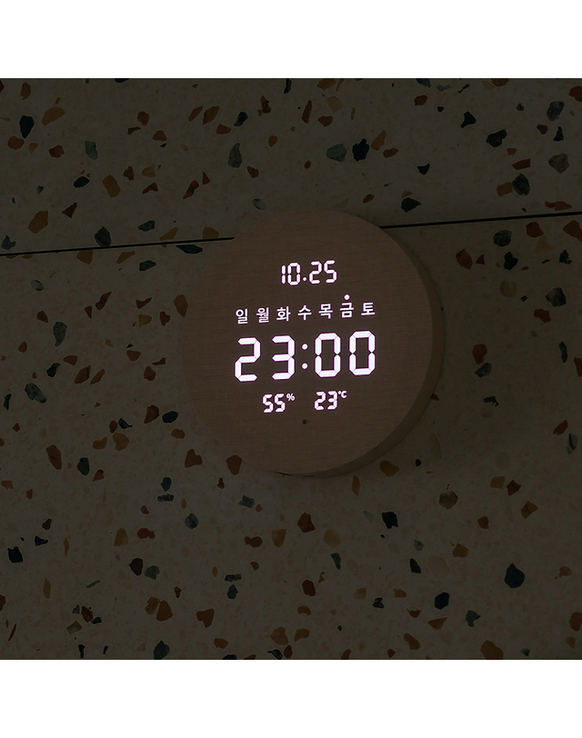 플라이토 플라이토 무선 루나 데이 온습도 LED 벽시계 19cm / 포토사은품 착용컷