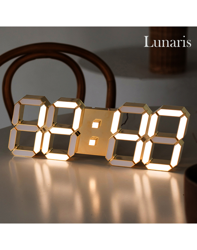 루나리스 국산 루나리스 24K 도금 LED 인테리어 벽시계 38cm 샴페인골드 / 포토사은품 착용컷