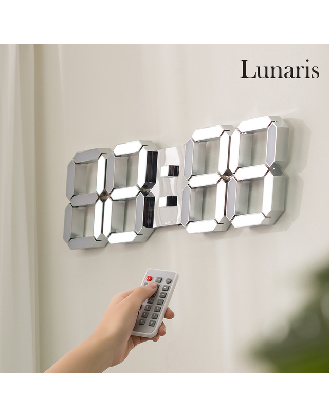 루나리스 국산 루나리스 인테리어 LED 벽시계 38cm 크롬실버 / 포토사은품 착용컷