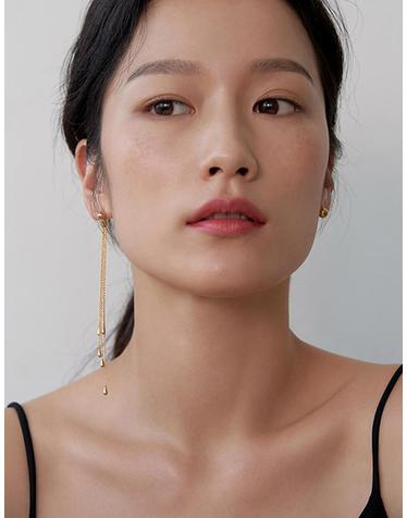 Morning Dew Unbalance Chain Earrings