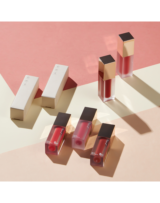 미크릿 [비건인증] 각질케어 비건틴트vegan tint(20 color/ 4.5g) 레드 착용컷