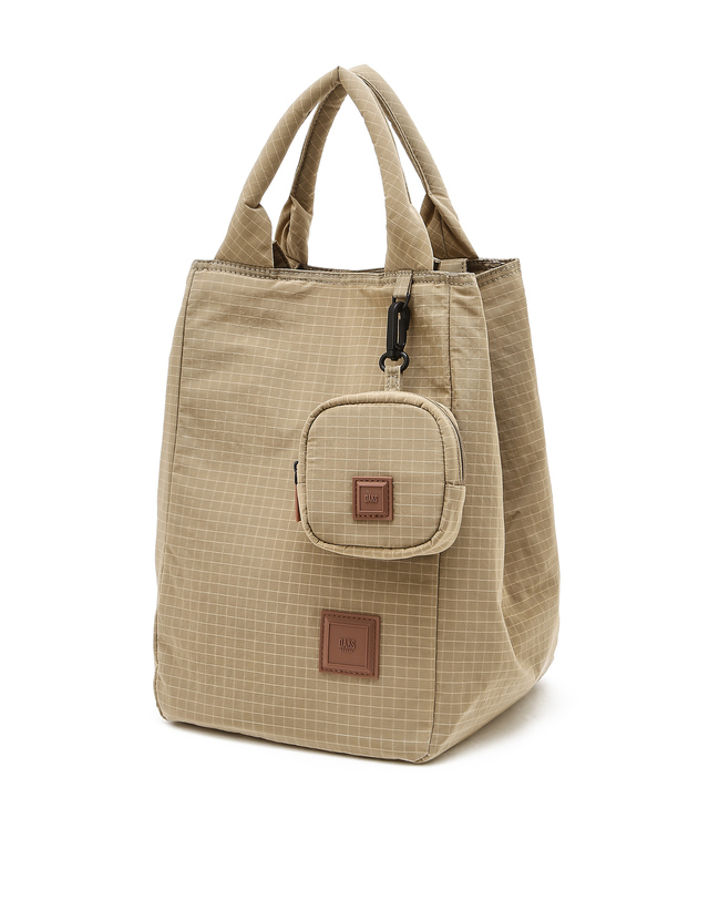 닥스 액세서리 [EASY BAG]베이지 체크 나일론 에코 토트백 상세