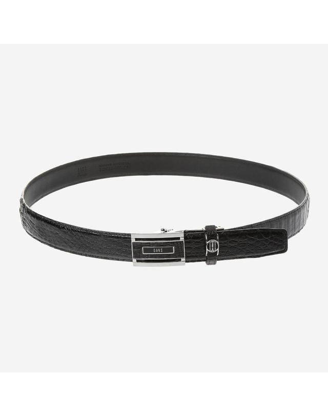 닥스 액세서리 [Premium][CAIMAN] 블랙 프리미엄 악어가죽 DAKS 로고 자동벨트 착용컷