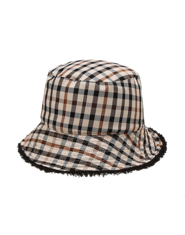 닥스 액세서리 [DAKS HAT]블랙 곰돌이자수 부클 양면 남녀공용 버킷햇 상세