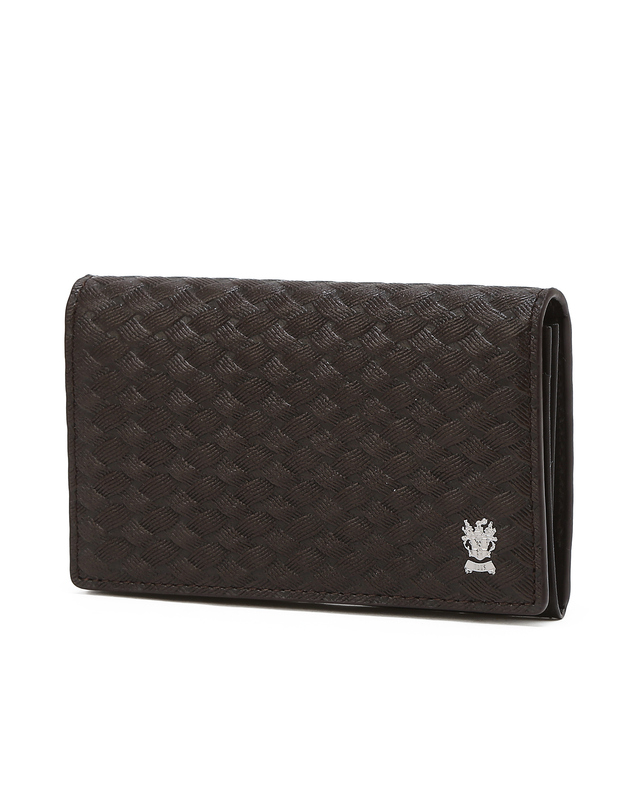 닥스 액세서리 [WOVEN PATTERN] 브라운 짜임패턴 소가죽 카드지갑 진한 브라운 착용컷