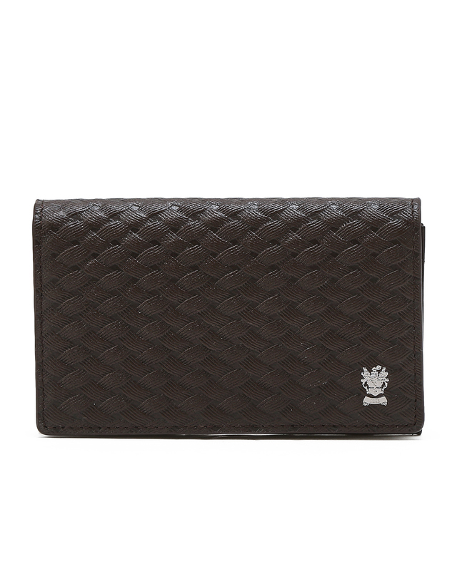 닥스 액세서리 [WOVEN PATTERN] 브라운 짜임패턴 소가죽 카드지갑 진한 브라운 착용컷