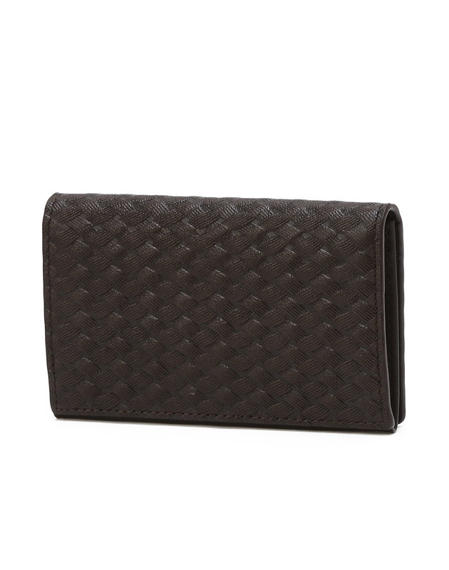 닥스 액세서리 [WOVEN PATTERN] 브라운 짜임패턴 소가죽 카드지갑 진한 브라운 착용컷