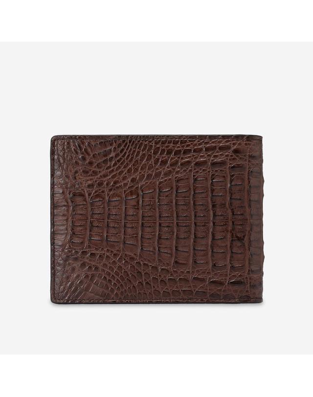 닥스 액세서리 [CAIMAN] 브라운 악어가죽 반지갑 진한 브라운 착용컷