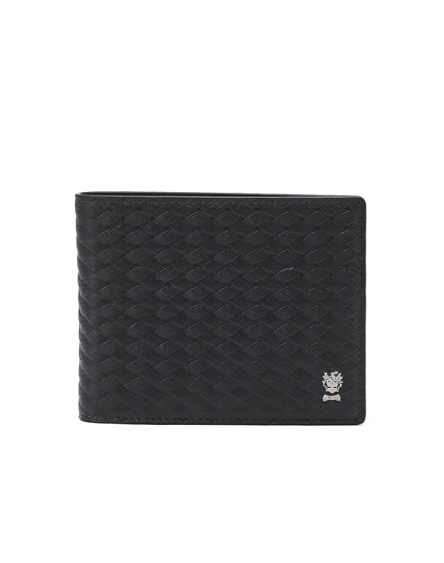 닥스 액세서리 [WOVEN PATTERN] 네이비 짜임패턴 소가죽 반지갑 착용컷