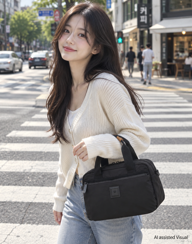 [여행][토트백][AWAY] 블랙 투지퍼 토트 겸 크로스백