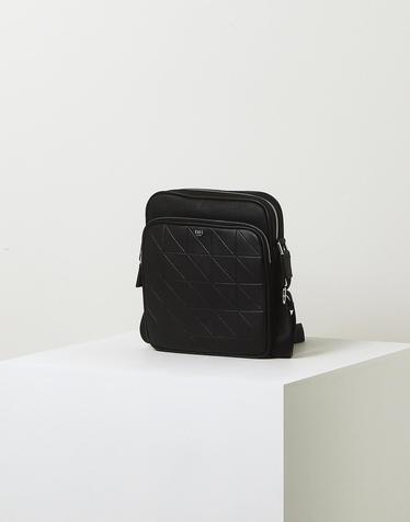 [크로스백][GRID MAXI][그리드 맥시] 블랙 그리드패턴 가죽배색 나일론