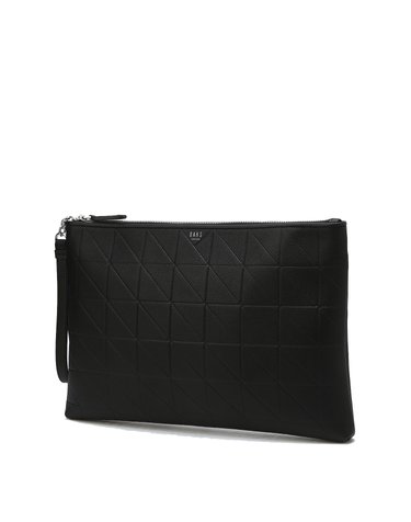 [클러치(L-Size)][GRID MAXI][그리드 맥시] 블랙 그리드 패턴엠보 소가죽