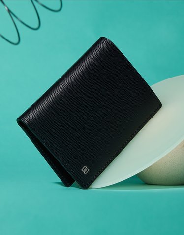 [카드오거나이저(지폐수납)][ONLINE ONLY][DD LOGO] 블랙 소가죽 로고장식