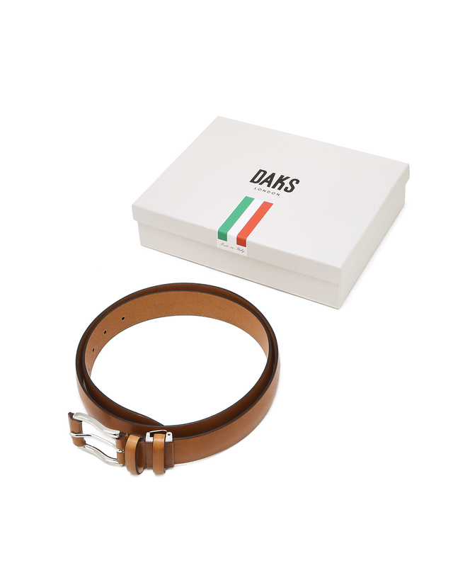 닥스 액세서리 [ITALY][LUCE]라이트 브라운 통가죽 벨트 착용컷