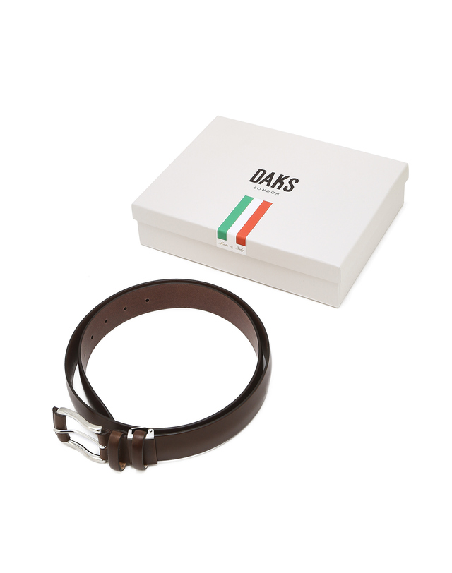닥스 액세서리 [ITALY][LUCE]다크브라운 통가죽 벨트 블랙 착용컷