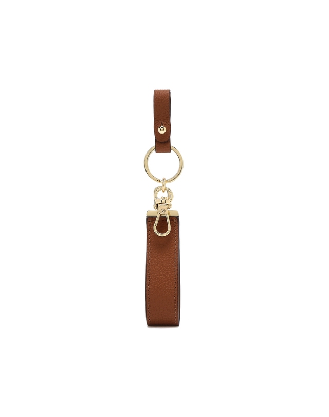닥스 액세서리 [24SS NEW][SOFT TWOTONE] 투톤배색 소가죽 키링 밝은 브라운 착용컷
