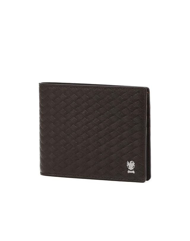 닥스 액세서리 [WOVEN PATTERN] 브라운 짜임패턴 소가죽 반지갑 진한 브라운 착용컷