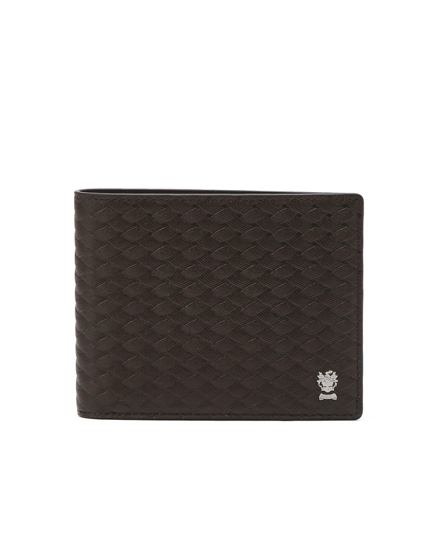 닥스 액세서리 [WOVEN PATTERN] 브라운 짜임패턴 소가죽 반지갑 진한 브라운 착용컷