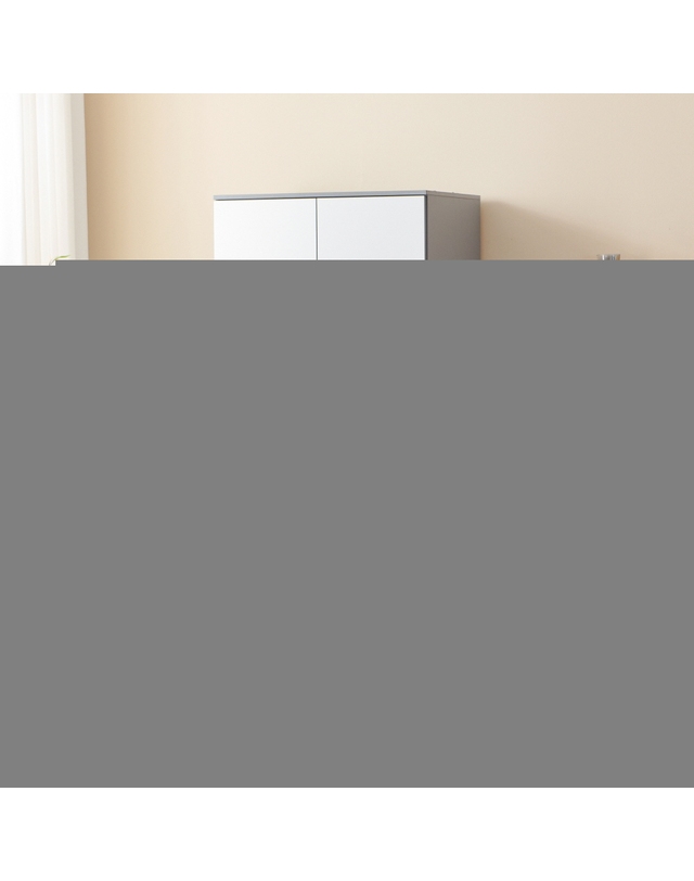 인터데코 냉장고스타일 주방수납장 그릇장 80cm P0000BBW 착용컷