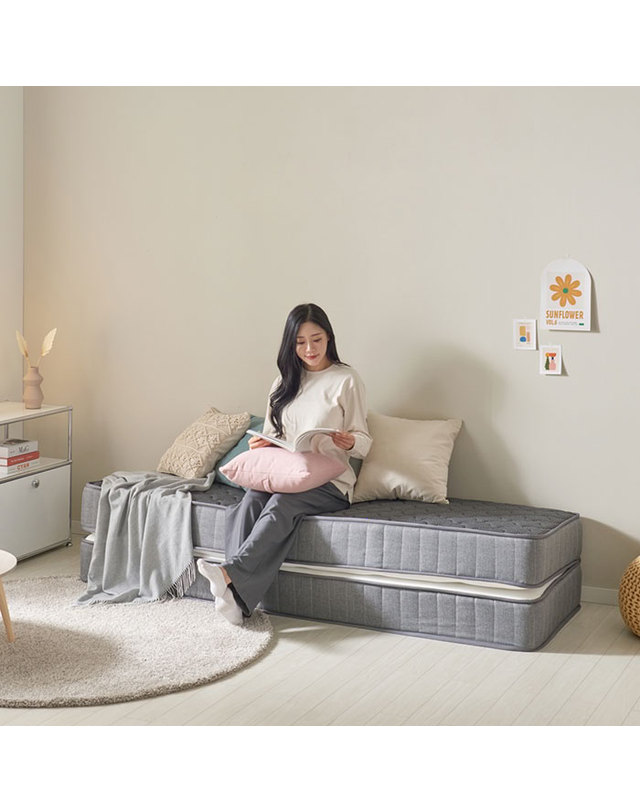 인터데코 낮엔쇼파 밤엔침대 1인용 쇼파매트 WB498 착용컷
