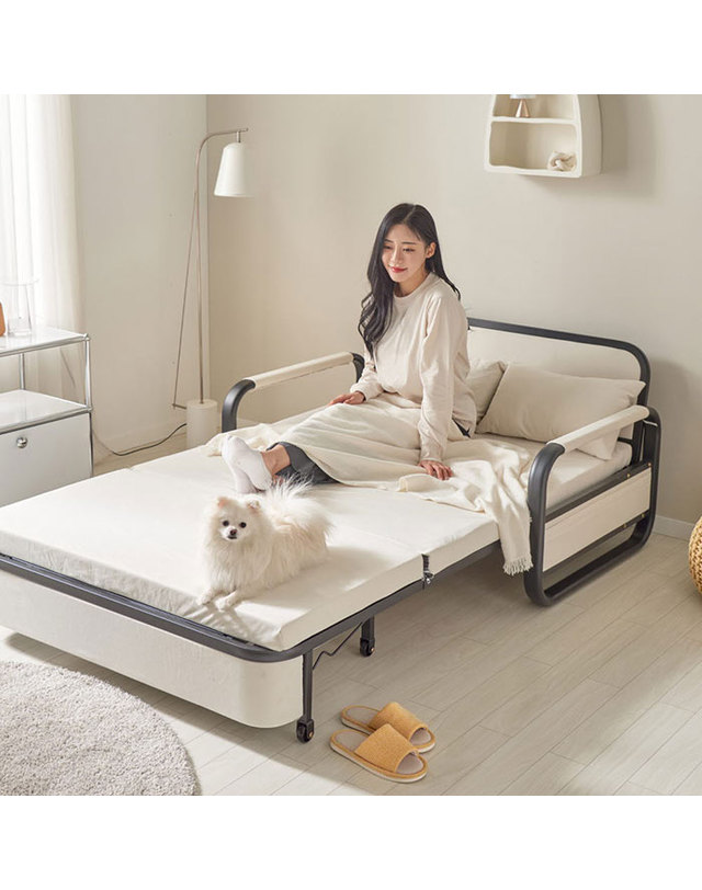 인터데코 낮엔쇼파 밤엔침대 1인용 쇼파베드 WB496 착용컷