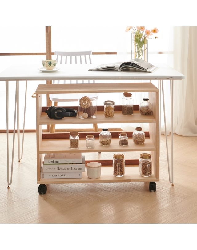 인터데코 책상밑 이동식 선반장 책장 77cm P00000PK 착용컷