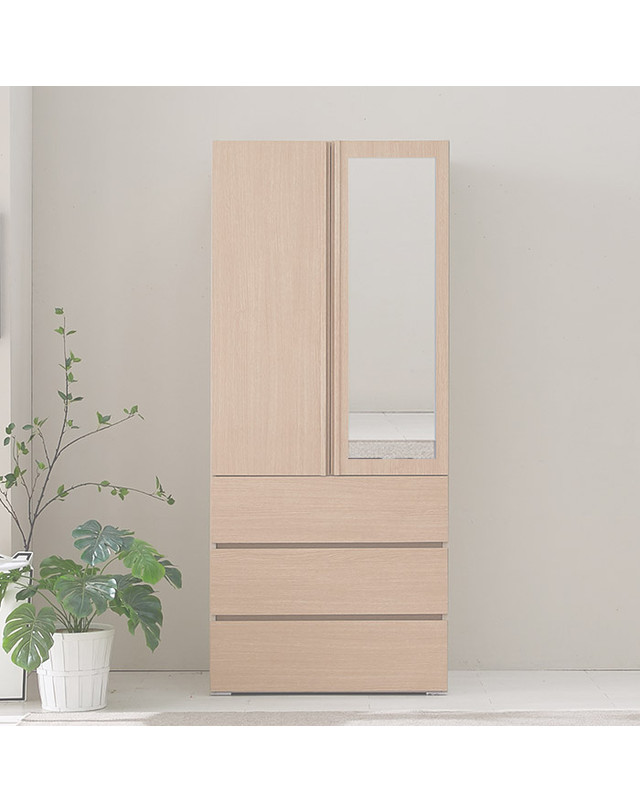 인터데코 설치편한 장농 옷장 서랍장 거울장 (80cm) TP234 착용컷